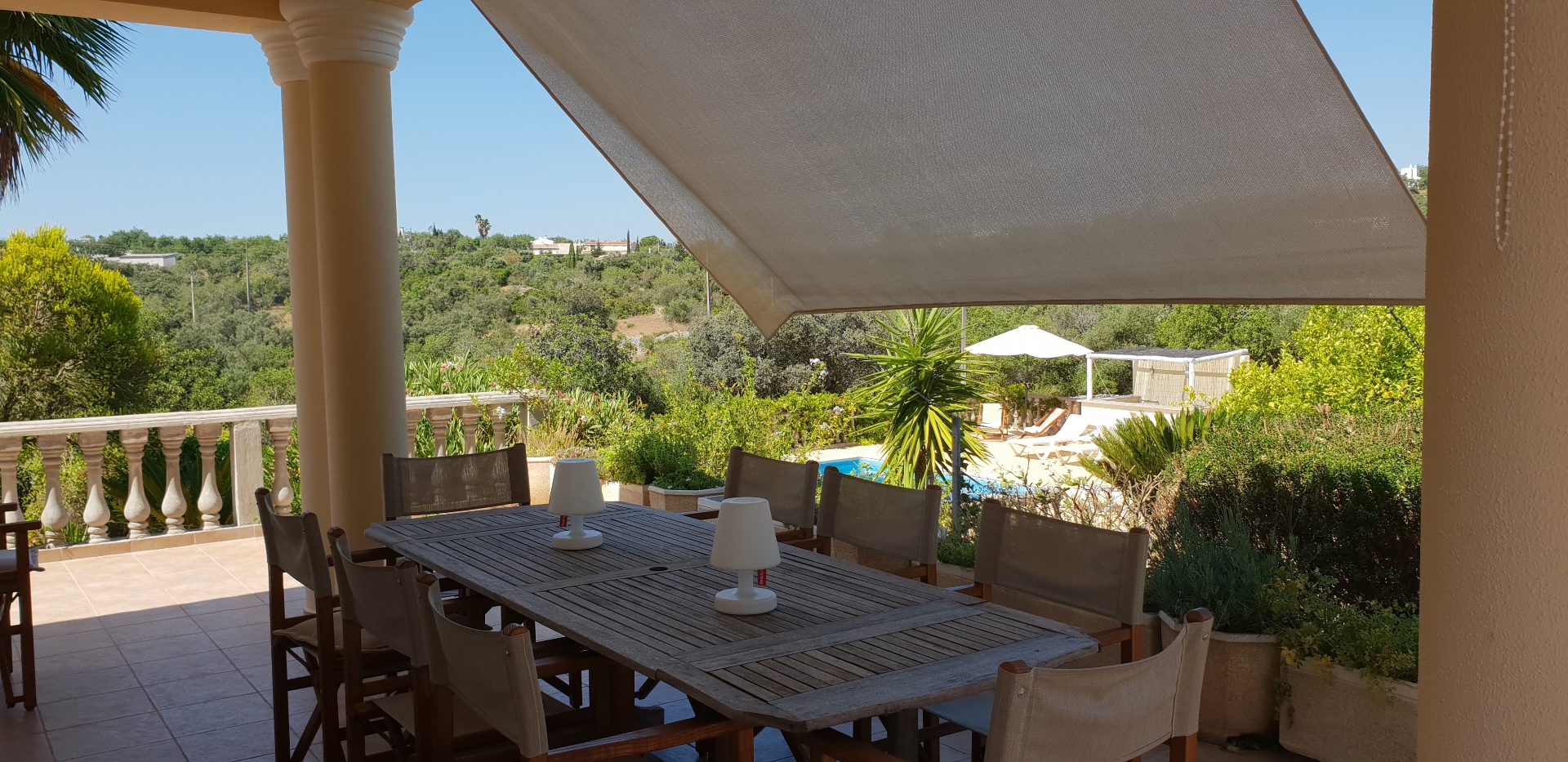 West terrace dining at Casa Amani, Algarve